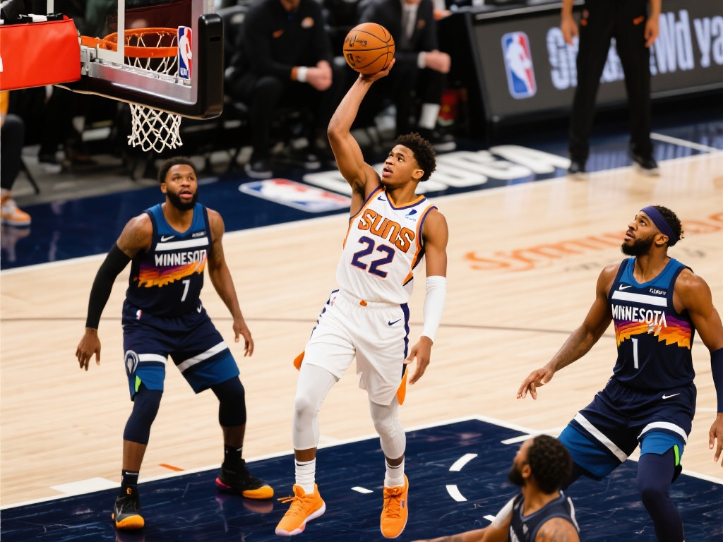 布克手感冰凉 太阳惜败森林狼丢关键战 与布克状态低迷形成鲜明对比的是森林狼队的