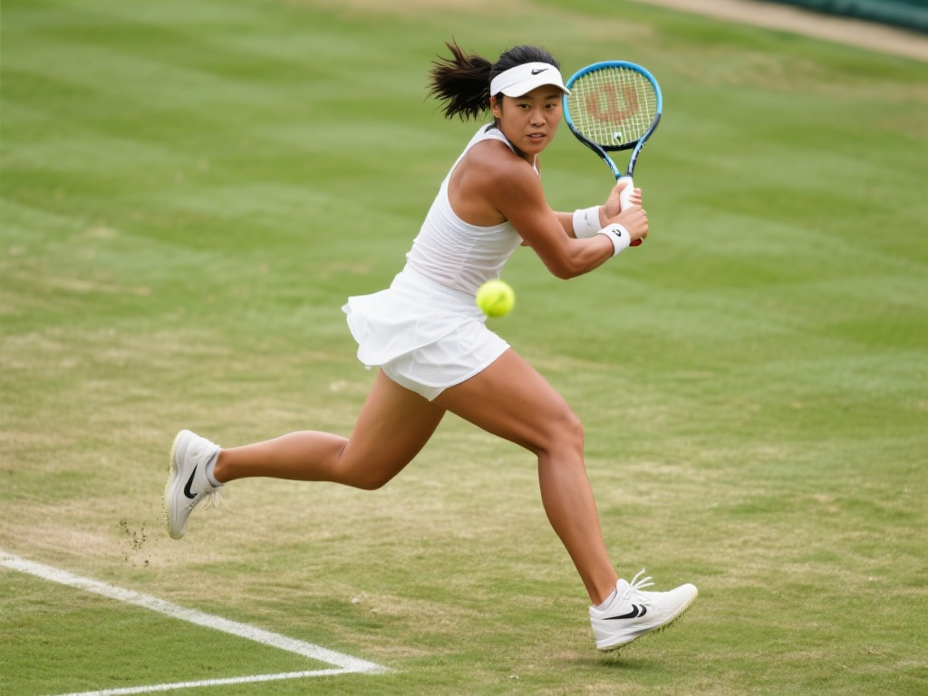 郑钦文草地赛憾失突破 再追职业新高 草地赛场一直以来都是网球选手们最具挑战性