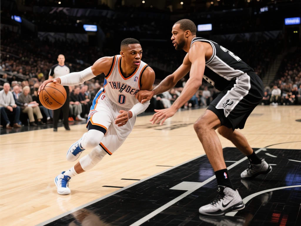 威少边线巧妙假动作,戏耍尚帕尼防守赢得投篮犯规 在篮球赛场上,每一个细微的动作都可能成为